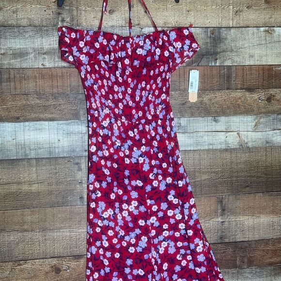 New GB juniors‎ red pants romper jumpsuit spaghetti straps, ruching, size XL - Picture 11 of 16